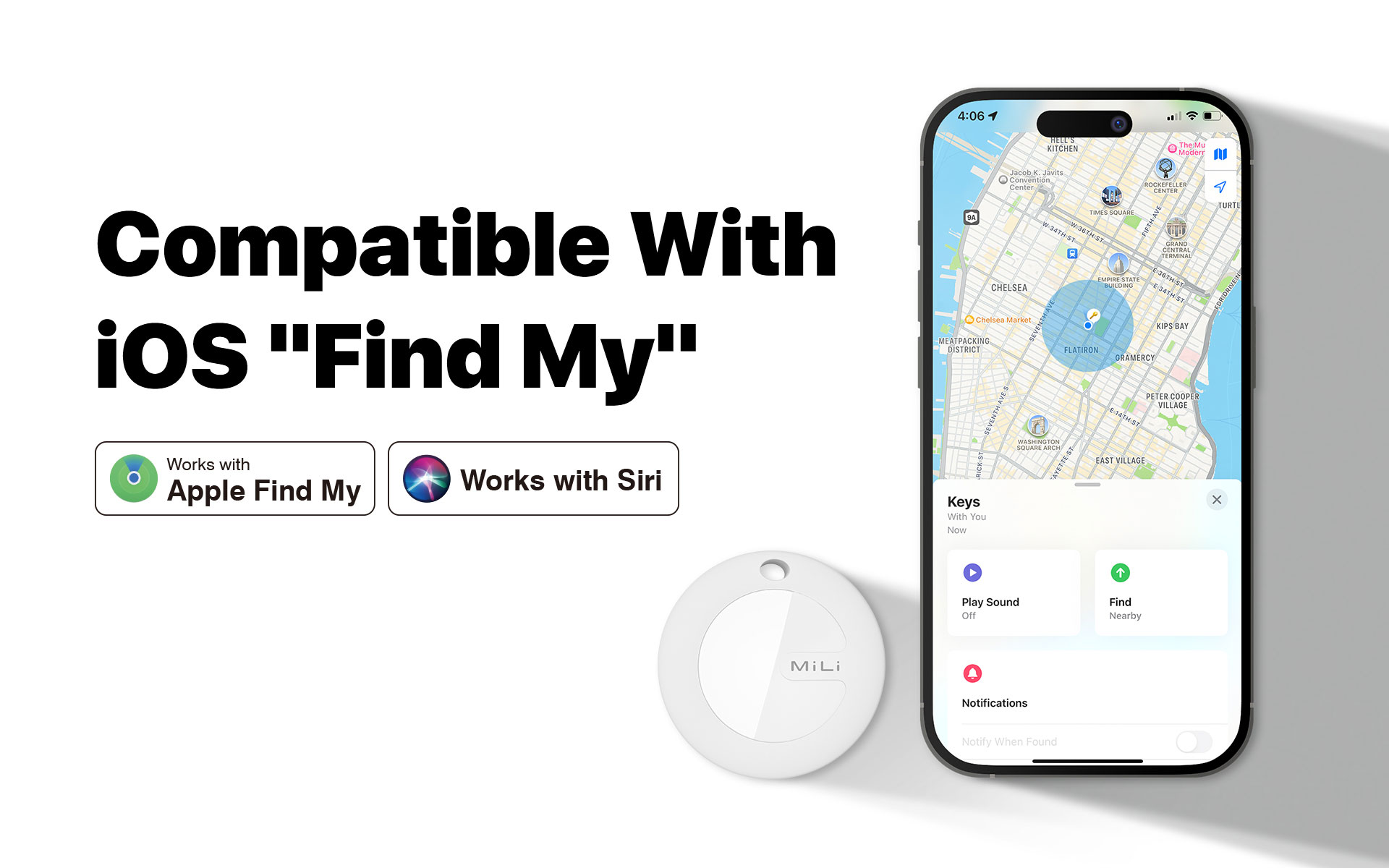 Mitag Key Finder Item Finders,MFi Certified Bluetooth GPS Locator